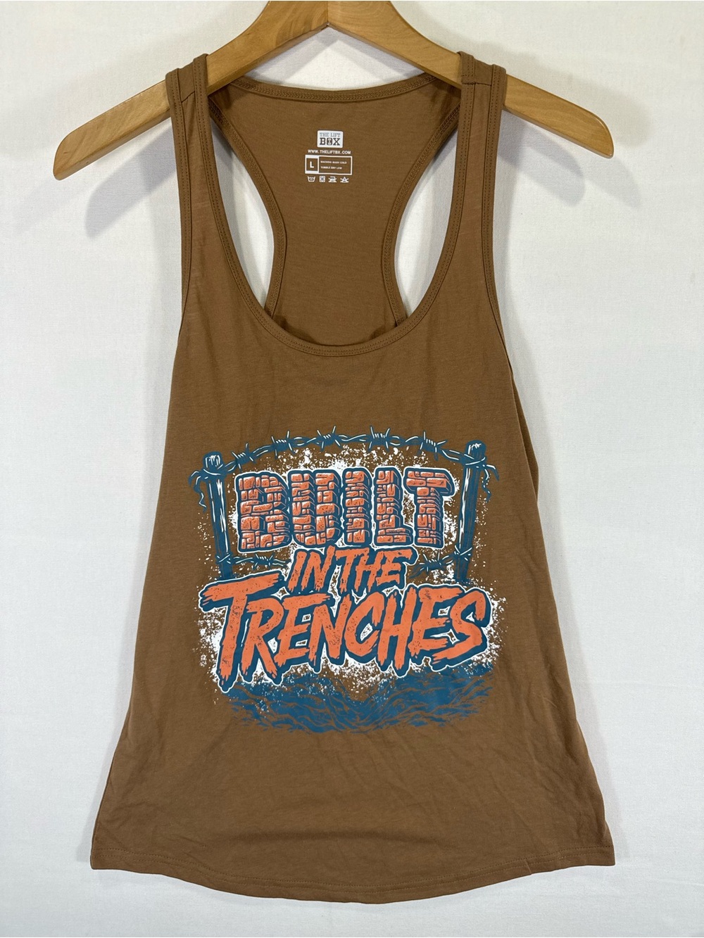 THE LIFT BOX Built In The Trenches Brown Tank Top